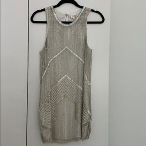 Parker white sequined dress